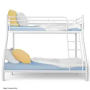 Kingston Slumber Metal Single Over Double Bunk Bed Frame Matte White Kingston Slumber Metal Single Over Double Bunk Bed Frame Matte White Single Bed
