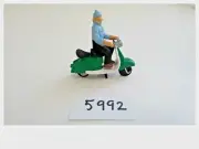 O Scale Man Figure w/ Green Vespa Scooter Model Train Layout #5992