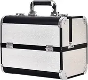 [OIIBWQ] Portable Makeup Storage Box with Compartments for Brushes And Jewelry, Black