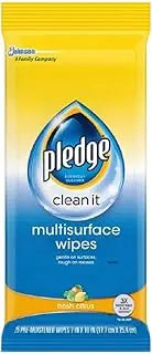 Pledge Multisurface Wipes, Fresh Citrus, 25 Wipes Per Pack (2 Packs)
