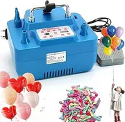 Dual Nozzle Electric Air Pump, 800W Professional Double Hole Inflator with Timer + Quantitative Function, 100 Balloons, Balloon Stuffing Machine Balloon Inflator for Party/Wedding