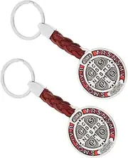[SEWACC] Simple Car Keychain Clip Benedicts Keychain Charm Catholics Jewelry Making Supplies