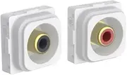 Clipsal Iconic Audio Connector RCA Socket Pair, Translucent