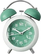 Twin Bell Alarm Clock Mechanical Metal Bell Digital Silent Night Light Alarm Clock For Bedroom And Home Decoration(Green)