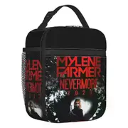 i5805 Mylene Farmer Nevermore 2023 Thermal Insulated Lunch Bag Women French Singer Portable Lunch Tote for School Food Box swg5037
