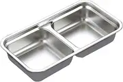 VERDANVERSE Stainless Steel Double Compartment Spice Dish Flavor Dish for Home Kitchen Appetizer Plate for Dipping Sauces for BBQ Picnic and Restaurant Use