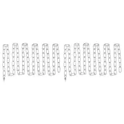 2 Set 10 ft Light Fixture Chain Metal Looping Link Up to 110 lbs Silver Tone