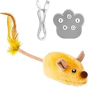 Moving Cat Toy, Interactive Toys Moving Mice, Remote Control Plush Doll, Light & Sound Features, Ideal for Kitten, Exercise, Boredom Relief, Entertainment Use, 12.6x2.36x2.36 inch