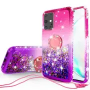 for Samsung Galaxy S20 Case Hybrid Liquid Glitter Bling Diamond Ring Phone Cover
