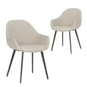Simplife Set of 2 Fido Light Grey Faux Leather Dining Chair