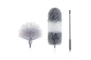 BOOMJOY Microfiber Feather Duster and Cobweb Duster, Bendable Duster with 254cm Extension Pole, Washable Dusters for Ceiling Fan, High Ceiling, Blinds, Cobweb, Furniture, Cars