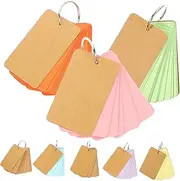 Angoily 8Pcs Blank Flash Cards with Binder Ring Portable Memo Note Cards for Do Lists Schedules and Notes Lightweight and Convenient for Daily Use