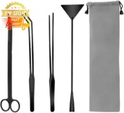 Aquarium Aquascape Tool Kit 4in1 Stainless Steel Tweezers Scissors Spatula