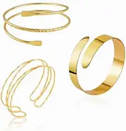 [Abiotp] Dainty Gold Arm Cuff for Women Minimalist Arm Cuff Trendy Arm Cuff Upper Arm Simple Delicate Armband Thin Arm Bracelet Jewelry Gift