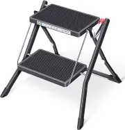 Folding Step Ladder, 2 Step Ladder, Folding Ladder with Non-Slip Rubber Mat, Ste