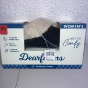 Dearfoams Ladies' Size Medium (7/8)Memory Foam Slippers, Black A6