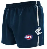 AFL CARLTON BLUES "NEW DESIGN" ADULTS FOOTY SHORTS - BRAND NEW