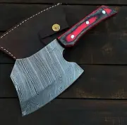 Chef Knife Custom Handmade Damascus Steel Meat Cleaver KPro 126