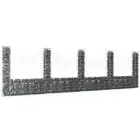 U-shape Gabion Basket with 5 Posts Iron 500x20x150 cm Garden Landscape Dec 51285