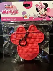 New Disney Minnie Mouse Red Fidget Popper Keychain Backpack Clip Sensory Toy NWT