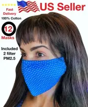 Pack of {12} Masks, Face mask Reusable & washable, Included 2 Filter PM2.5 Mask