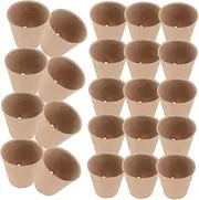BEBEMOKO 60-Pack Pulp Seedling Cups Round Nursery Pots Small Cactus Pots Drainage-Enabled Starter Trays for Easy Transplanting