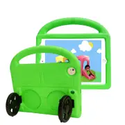 Catzon Wheel iPad Case For iPad 9.7inch Air1/2 Pro9.7 Shockproof Stand Cover With Handle Stand-Green
