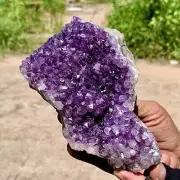 1.56LB Natural Amethyst geode quartz cluster crystal specimen Healing