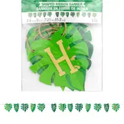Green Palm Leaf Happy Birthday Garland Banner