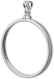 sterling silver coin bezel for 1 oz SilverTowne Saint-Gaudens Silver and Buffalo Indian Head silver coin 39 mm, Sterling Silver, no stone