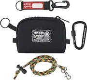 [RE ROUGH ENOUGH] Rough Enough Small Coin Purse for Men Boys Key FOB Case EarBuds Case Credit Card Holder Wallet with Zipper with Keychain Ring Change Pouch Cash Bag Organizer for Girl Women Kids Travel School Party