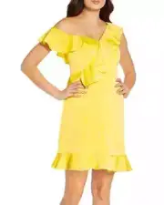 Aidan by Aidan Mattox Asymmetric Ruffle Dress L125017 Womens Size US 0