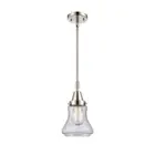 Innovations Bellmont 1 Light 6.5" Mini Pendant, PN/Seeded - 447-1S-PN-G194