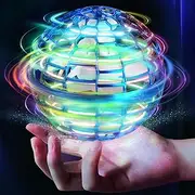 Flying Ball Toy Globe 360°Rotating Hand Controlled Flying Orb Ball Toys Magic Led Lights Controller Mini Drone Flying Toy Boomerang Fly Spinners for Kids Adults Indoor Outdoor (Blue)