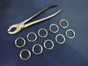 10 Pcs Pig Nose Rings S/S with Applicator-Livestock Hog Sow Restraint Dig Snout