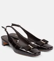 [Ferragamo] Ferragamo Rivada 30 croc-effect leather pumps UK 4.5 brown