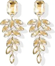 [HUASAI] Prom Earrings for Women Rhinestone Dangle Earrings Bridal Earrings for Wedding Crystal Drop Earrings for Women Party Prom Jewelry