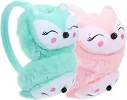 [Holibanna] 2Pcs Cute Fox Ear Warmers for Winter Earmuffs for Boys and Comfortable Ear Protection Lovely Design for Outdoor Activities