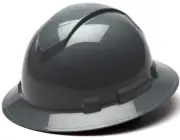Pyramex RIDGELINE Full Brim Hard Hat with 4 point suspension - Slate Grey