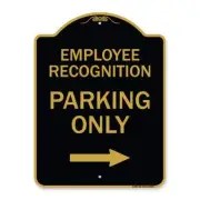 Designer Series Sign - Employee Recognition Parking Only Right Arrow | Black ...