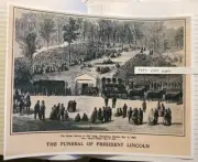 1865 FUNERAL SERVICE PRESIDENT LINCOLN OAK RIDGE CEMETERY IL HARPER’S WEEKLY NEW