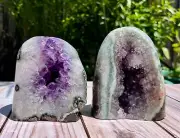 Amethyst Geode Pair with Stunning Caves (2kg) Crystal Geode Rock Reik