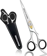 BEAUTICONE Hair Cutting Scissors | 6.5 Inch Professional Stainless Steel Barber Scissors/Shears | Hairdressing Scissors | Smooth & Sharp Edge Blades - Hair Scissors for Men/Women (Silver)