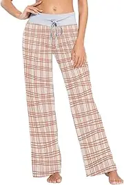 [GuoChe] Pajamas For Women With Pants Merry Christmas Plaid Pjs Pants For Women for Summer Casual