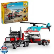 LEGO Creator 3 in 1 Flatbed Truck with Helicopter Toy, Transforms from Flatbe