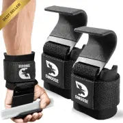 Weight Lifting Hooks with Wrist Support for Deadlift, Powerlifting, Pull Ups, Gy