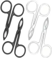 Tweezers Scissor Handle Straight Tip Scissor Shaped Eyebrows Tweezers for Hair P