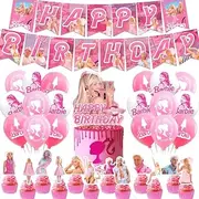 Babi Birthday Party Supplies, Party Decorations Set Include Banner, Backdrop, Balloons, Hanging Swirls, Cake Cupcake Toppers, Tablecloth for Boys Girls babi Theme Party
