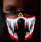 New LED Light Up Half Mask - Halloween Rave Party - Sound Reactive - Adjustable