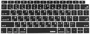 XSKN Hebrew Keyboard Cover Compatible New MacBook Air 13" 13.3-inch with Touch ID Retina Display (A1932, 2018 Release) Soft-Touch Ultra Slim Silicone Protective Skin, US Version (Black)